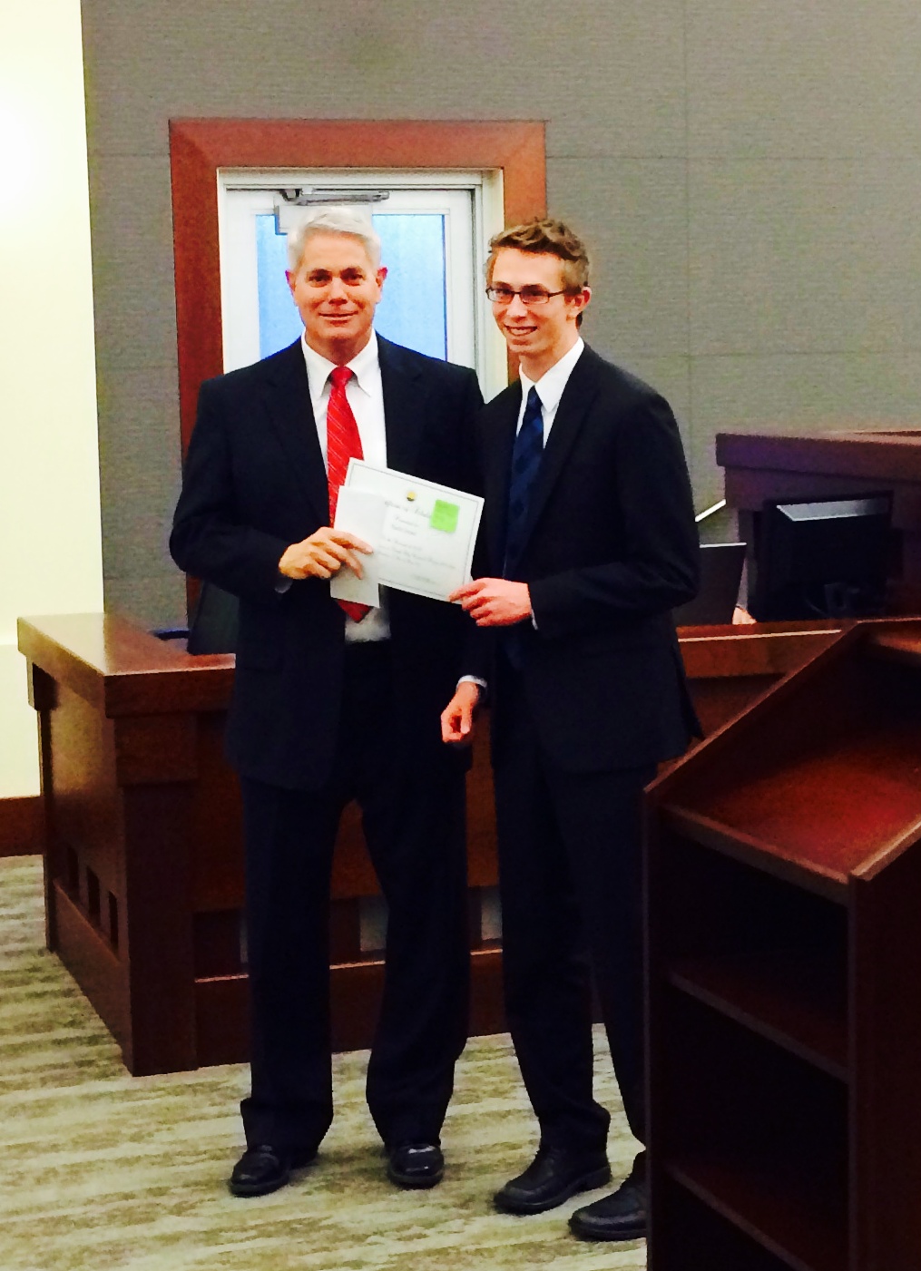 Hunter Jensen scholarship close up